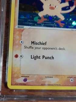 CGC 10 Mankey Reverse Holo 38/112 Ex fire Red and Leaf Green Pokemon Card 2004 - Image 5