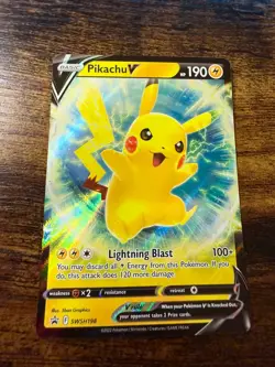 Pikachu V SWSH198 SWSH: Sword & Shield Promo Cards Holo LP-MP - Image 1