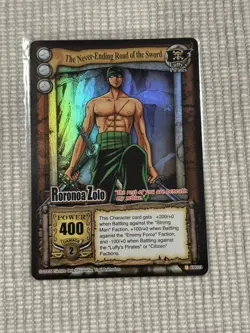 Bandai One Piece CCG Card Roronoa Zoro The Never-Ending Road Of The Sword Holo - Image 1