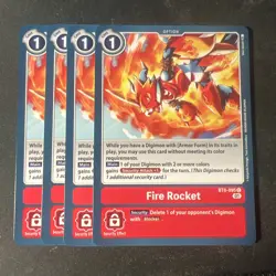 Digimon Card Game x4 Fire Rocket BT8-095 C NM - Image 1