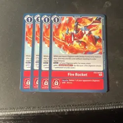 Digimon Card Game x4 Fire Rocket BT8-095 C NM - Image 2