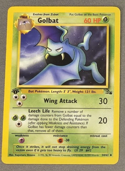 Mint/NM - Golbat - 34/62 - 1st Edition - Fossil - Pokemon Card - Image 1