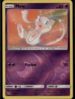 Mew Rare Hidden Fates 32/68 Psychic Reverse Holo Pokemon Card - Image 1