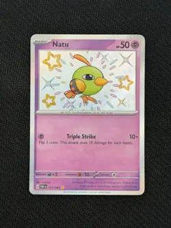 Pokemon TCG Scarlet & Violet Paldean Fates Natu Shiny Holo 151/091 - Image 1