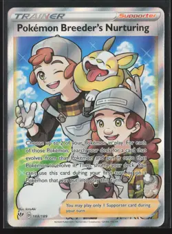 Pokemon Breeder's Nurturing (Full Art) SWSH03: Darkness Ablaze 188/189 NM - Image 1