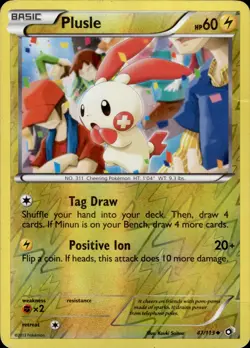 Pokemon TCG Reverse Holo Plusle Legendary Treasures 47/113 - Image 1