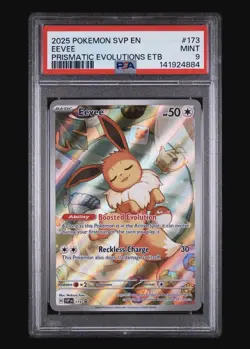 2025 POKEMON SVP EN-SV BLACK STAR PROMO #173 EEVEE PSA 9 - Image 1