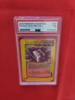 Pokemon: Psychic Cube 01 Aquapolis Reverse Holo #132/147 2003 - PSA 7 NM - D50 - Image 5