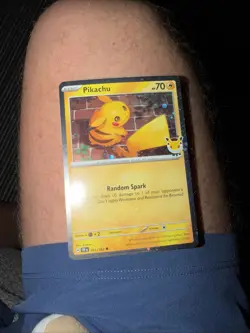 2026 Pikachu 051/162 Pokemon Day 30th Anniversary Stamped Promo TCG Cosmo Holo - Image 2