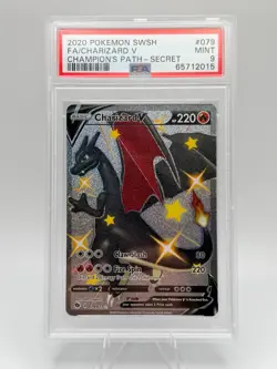 2020 Pokemon SWSH Charizard V Champions Path secret #79 PSA 9 MINT - Image 1