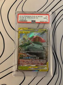 2019 Pokemon Sun & Moon, Celebi & Venusaur GX, PSA 9 - Image 1