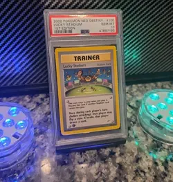 1st Edition Lucky Stadium PSA 10 GEM MINT #100 Neo Destiny POP 34 Pokemon 2002🔥 - Image 2