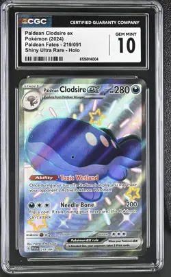 Pokemon CGC 10 Paldean Clodsire ex SV: Paldean Fates 219/091 Shiny Ultra Rare - Image 1