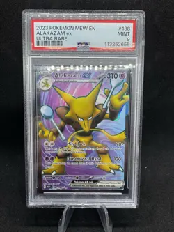 2023 POKEMON MEW EN-151 ULTRA RARE #188 ALAKAZAM EX PSA 9 - Image 1