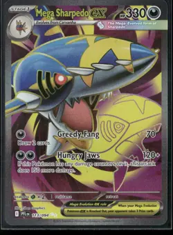 ✰ MEGA SHARPEDO EX 113/094 ULTRA RARE PHANTASMAL FLAMES POKEMON ✰ NM/M - Image 2