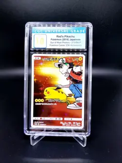 CGC 10 Pristine Red's Pikachu 270/SM-P Pokemon Promo 20th Anniversary Japanese - Image 1