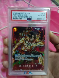 PSA 10 Japanese One Piece Portgas.D.Ace Alternate Art OP02-013 - Image 1