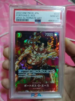 PSA 10 Japanese One Piece Portgas.D.Ace Alternate Art OP02-013 - Image 2