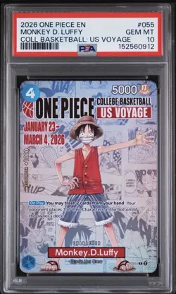 2026 ONE PIECE PROMOS COLLEGE BASKETBALL: US VOYAGE MONKEY D. LUFFY PSA 10 - Image 1