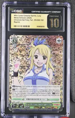 Weiss Schwarz Girl Who Loves Celestial Spirits Lucy Heartfilia S02-102 RE CGC 10 - Image 1