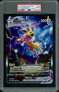 PSA 8 JOLTEON VMAX SWSH 184 Holo Jumbo Oversized 2021 Pokemon Card - NM/MINT - Image 1