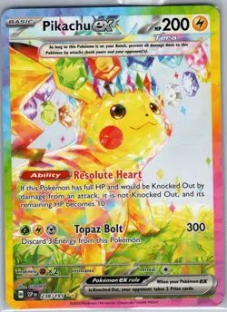 Pikachu ex 238/191 SIR SV08: Surging Sparks - Pokemon Card - NM - Image 1
