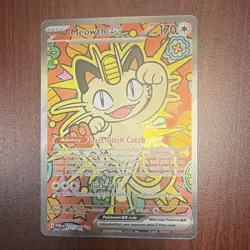 Meowth EX Full Art Holo Pokemon TCG Card 121/088 Mega Evolution Perfect Order - Image 1