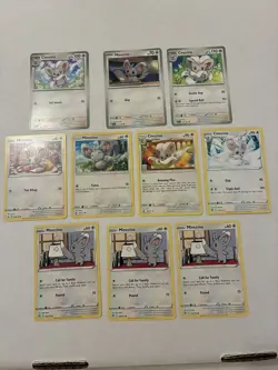 Lot Of 10 Minccino and Cincinno Pokemon Cards - Image 1