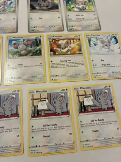 Lot Of 10 Minccino and Cincinno Pokemon Cards - Image 3
