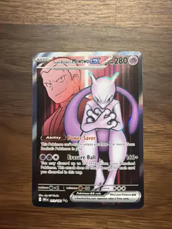 Pokemon TCG Team Rocket's Mewtwo EX 213/182 Destined Rivals Ultra Rare Holo Card - Image 1