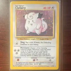Pokemon Clefairy 5/102 Base Set Holo Rare English Card - Image 1