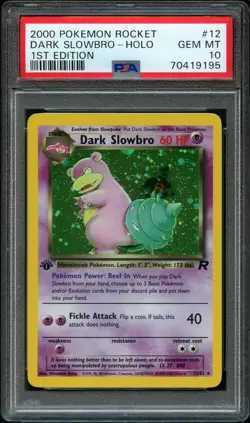 2000 Pokemon Rocket 1st Edition #12 Dark Slowbro Holo PSA 10 GEM MINT - Image 1