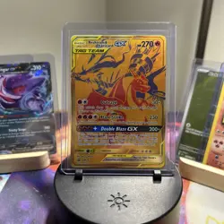 Pokemon TCG Reshiram Charizard GX Sun & Moon SM247 Holo Promo Card NM Condition - Image 1