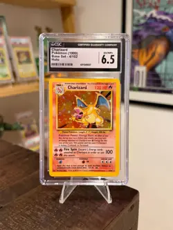 Charizard Base Set Holo 4/102 Pokemon TCG CGC 6.5 EX/NM+ - Image 1
