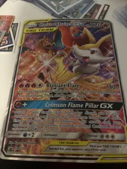 Pokemon TCG Charizard & Braixen GX Tag Team Black Star Promo SM230 jumbo card - Image 1