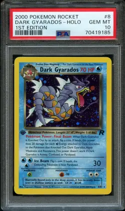 2000 Pokemon Rocket 1st Edition #8 Dark Gyarados Holo PSA 10 GEM MINT - Image 1