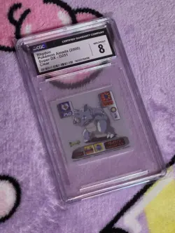 🌟 CGC 8 NM/MINT 2000 Pokemon Amada Super DX D251 Rhydon Clear Sticker - Image 1