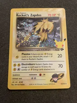 Rocket's Zapdos 15/132 Holo Celebrations: Classic Collection Pokemon English NM - Image 1