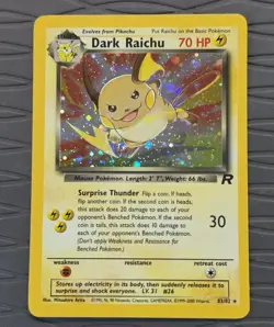 Pokemon TCG Dark Raichu Holo 83/82 Team Rocket Secret Rare Vintage WOTC – NM - Image 1