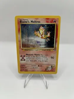 Pokemon TCG Blaine's Moltres 1/132 Gym Heroes Unlimited Holo Rare WOTC - LP - Image 1