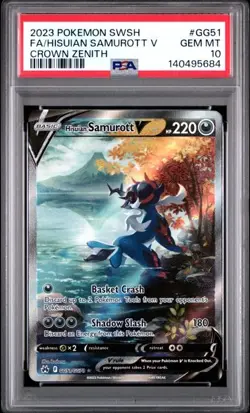 2023 Pokemon Crown Zenith Hisuian Samurott v Galarian Gallery #GG51/GG70 PSA 10 - Image 1