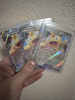 Lot of 3 - Pokemon TCG Meowth ex 062/088 ME03: Perfect Order Double Rare NM/M - Image 1