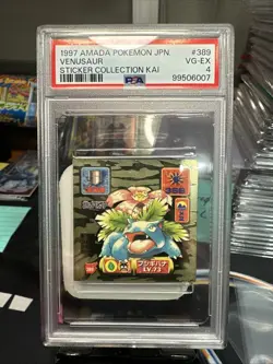 1997 AMADA POKEMON JPN STICKER COLL KAI #389 VENUSAUR PSA 4 - Image 1