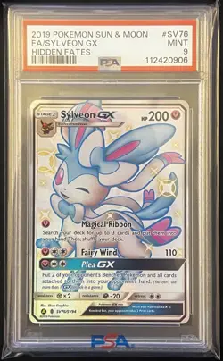 Sylveon GX SV76/SV94 PSA 9 Hidden Fates Shiny Secret Rare Pokemon 2019 - Image 1