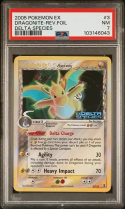Dragonite Delta Species 3/113 Reverse Holo PSA 7 NM [Pokemon EX Delta Species] - Image 1