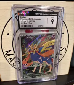 Pokemon Zacian Inferno X 087/080 2025 Japanese Art Rare Holo CGC 9 Card - Image 1