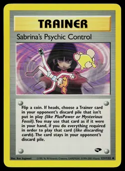 Pokemon Card - Sabrina's Psychic Control Gym Challenge 121/132 Uncommon - Image 1