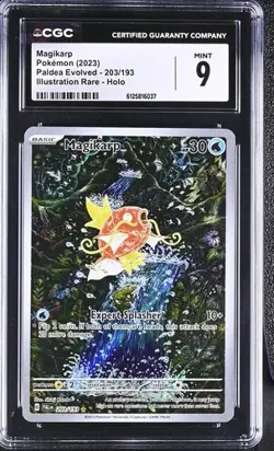Pokemon TCG Magikarp 203/193 Paldea Evolved Special Illustration Rare Card CGC 9 - Image 1