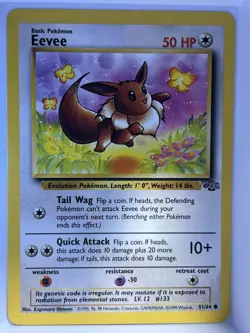 Pokemon Eevee 51/64 Jungle 1st Edition Common Basic 1999 English Card LP - Image 1
