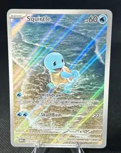 Pokemon TCG Squirtle 170/165 Scarlet & Violet 151 Illustration Rare Holo Card - Image 1